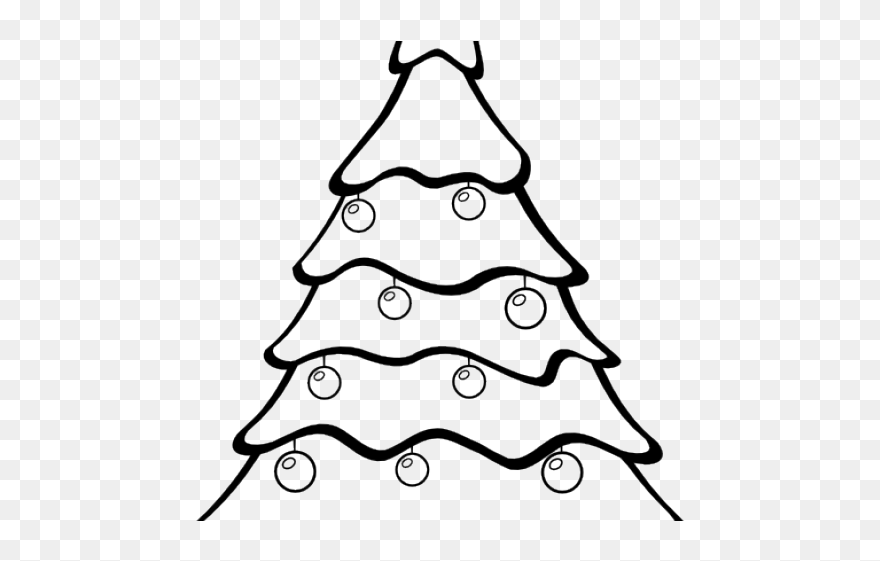 Easy Christmas Tree Coloring Pages Clipart
