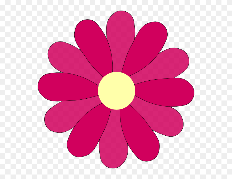 Flower Pink Clip Art At Clker - Daisy Blue Flower Clipart - Png Download