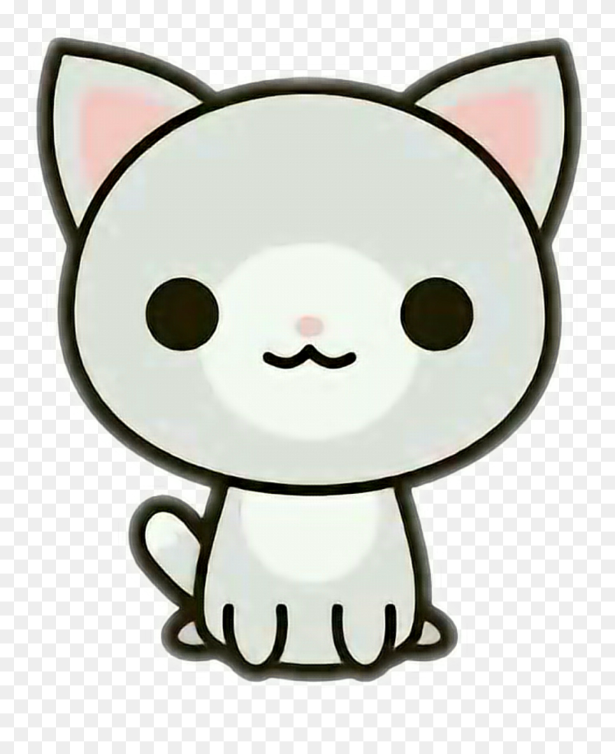 Cat Kawaii Cute Tumblr Wtf Amopicsart Rh Picsart Com - Kawaii Cat Clipart - Png Download