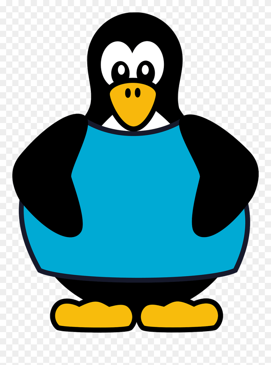 Penguin In Blue T-shirt Clipart - Clip Art - Png Download