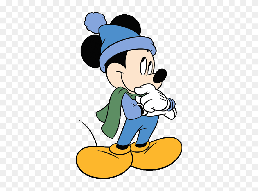 Mickey Mouse Xmas Clip Art Images - Mickey Mouse Cartoon Winter - Png Download