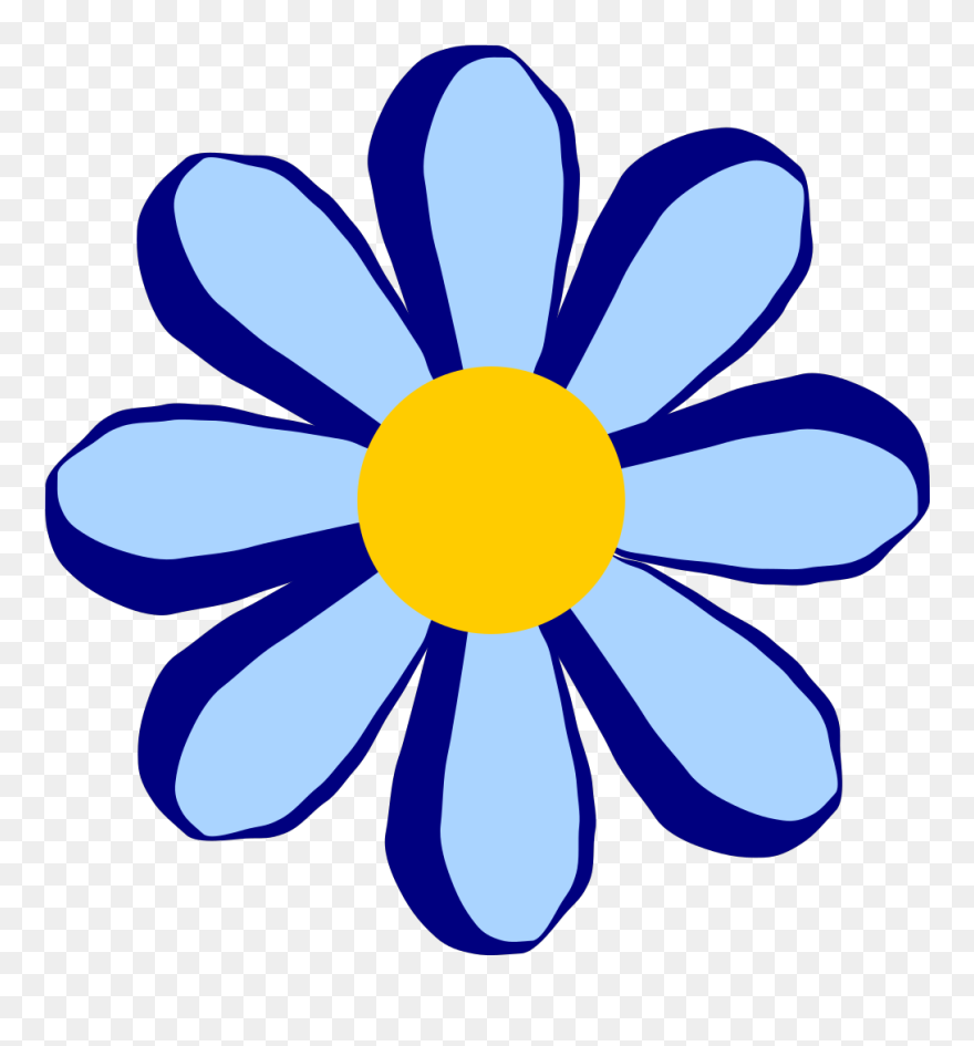 Blue Flower Clip Art At Clker Com Vector Blue Flower - Cartoon Flower Png Transparent