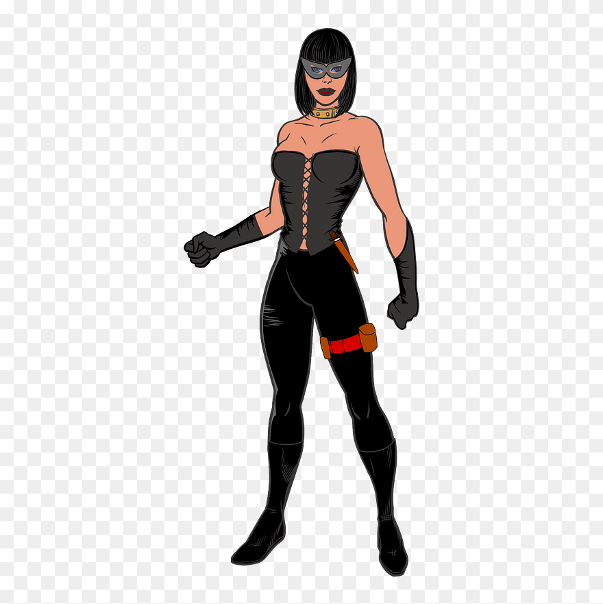 Secret Agent Hero Clipart - Villain Girl Clipart - Png Download