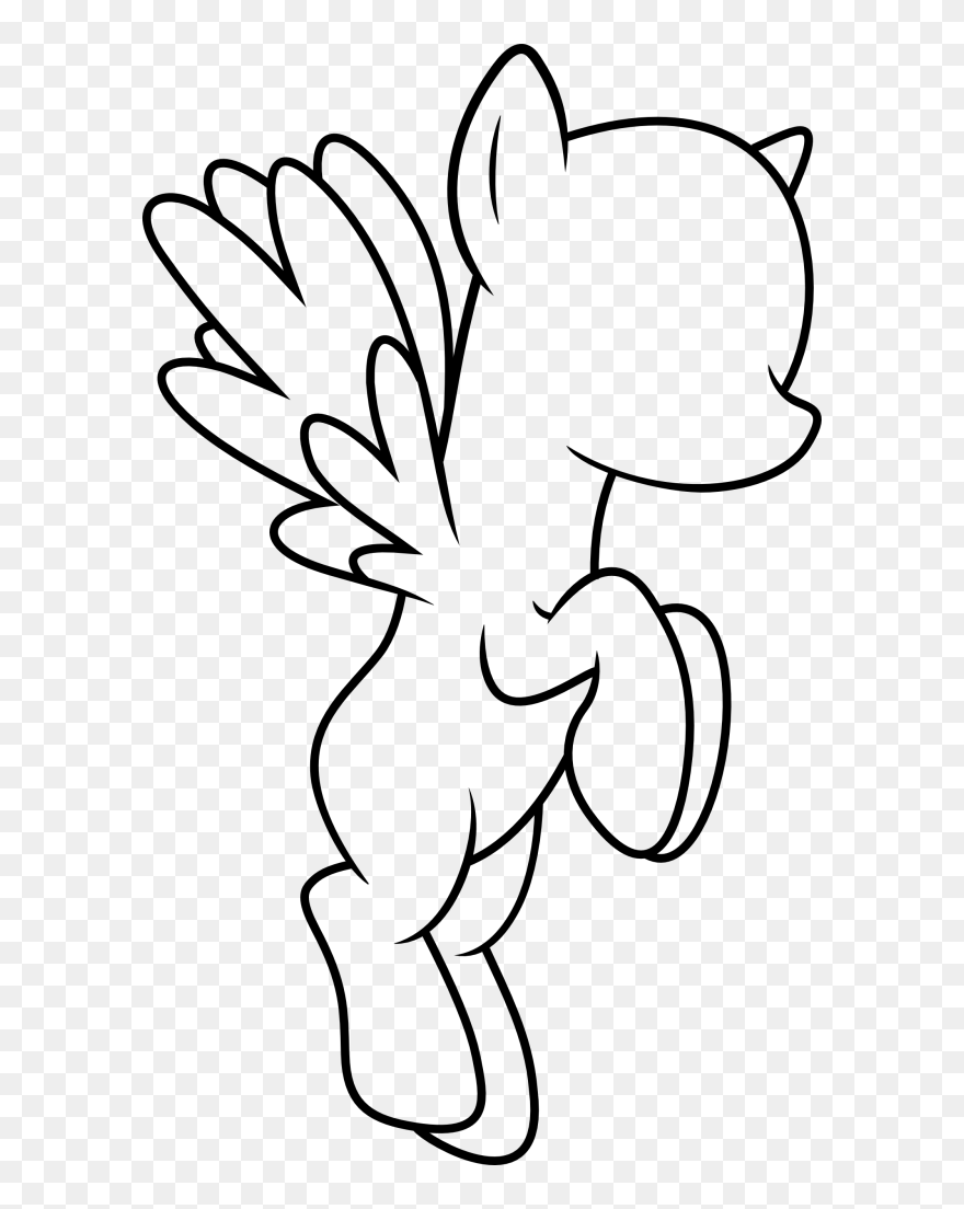 Drawing Ponies Pegasus - My Little Pony Body Outline Clipart