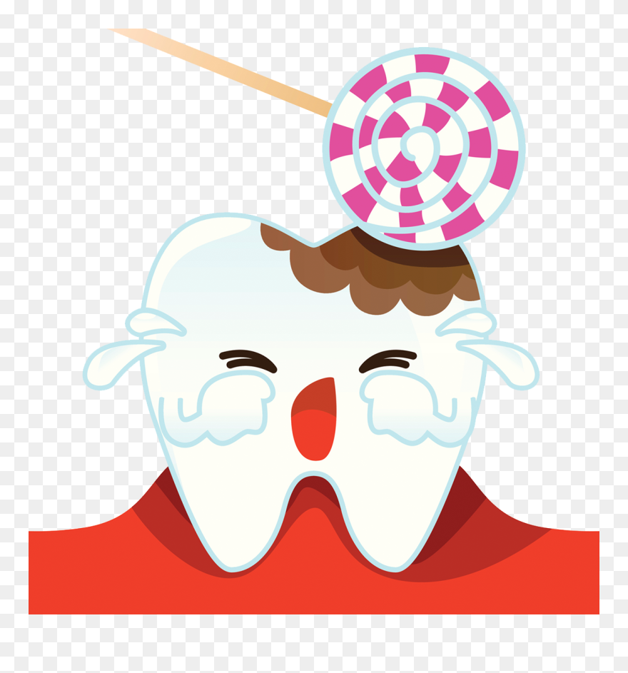 Pathology Dentistry Toothache Cartoon - Candy Decayed Tooth Cartoon Clipart
