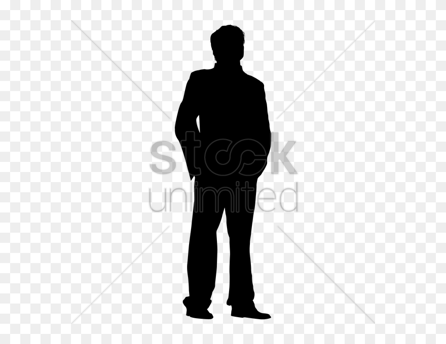 Businessman Standing Silhouette Vector Image - Standing Clipart