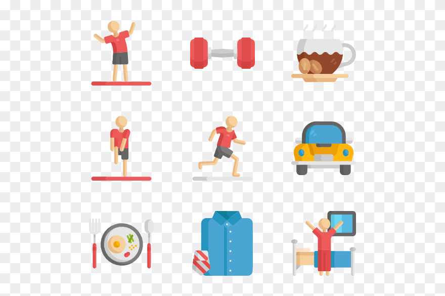 Icons Free Vector Routine - Morning Routine Clipart Png Transparent Png