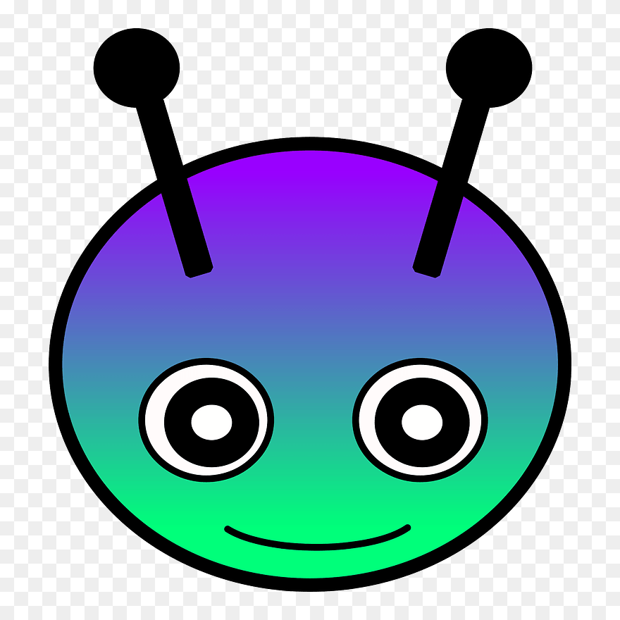 Alien Head Clipart - Alien Head With Antenna - Png Download