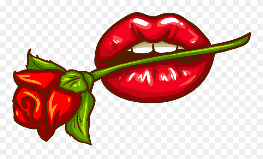 Cartoon Lips With Tongue Clipart