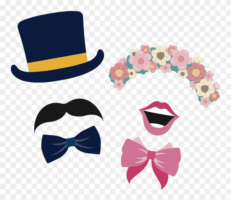 Hat And Tiara For Wedding Car Door Sticker Clipart