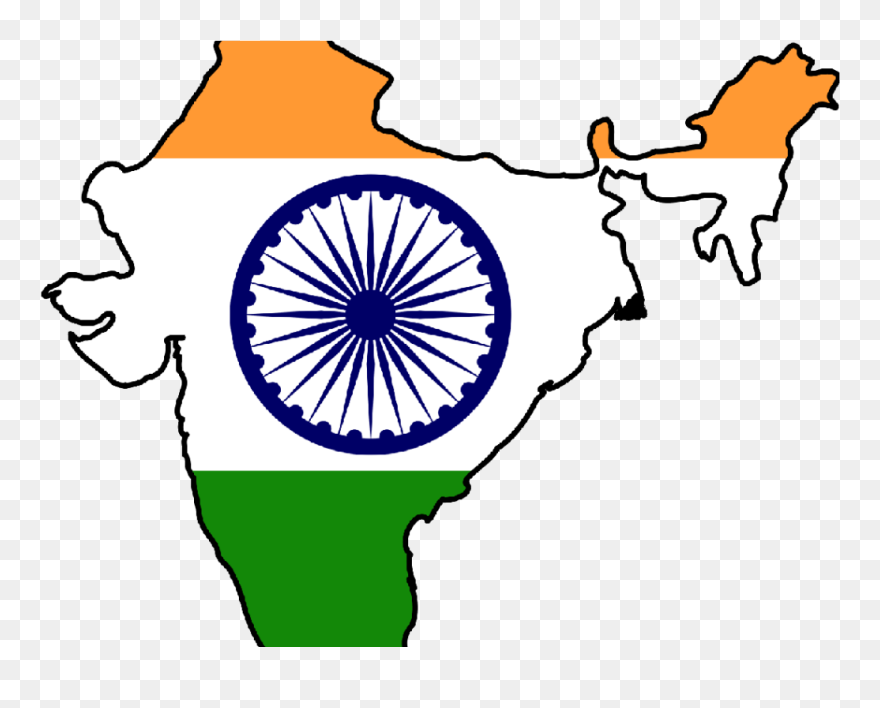 Outline India Country Flag Clipart