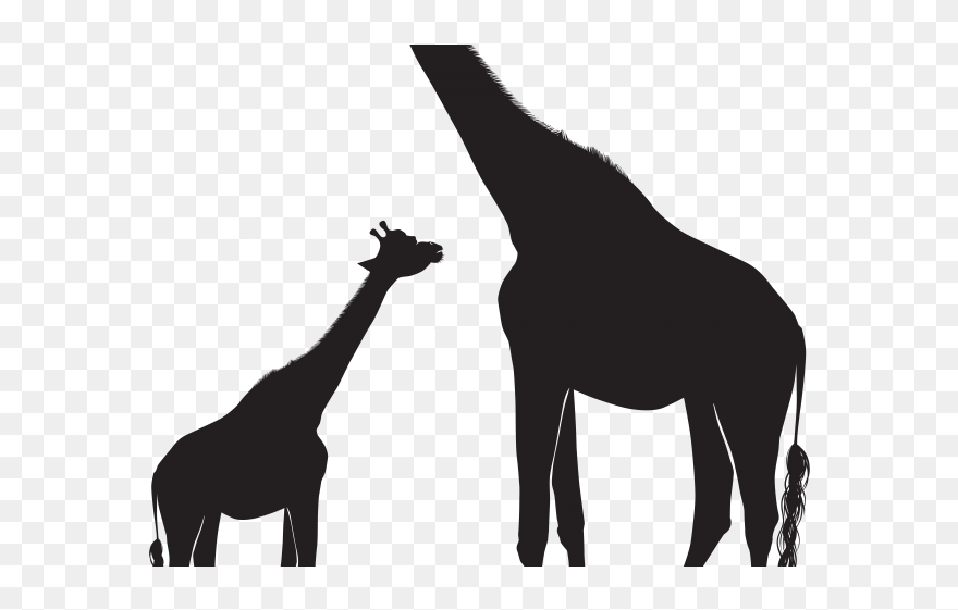 Giraffe And Baby Silhouette Clipart