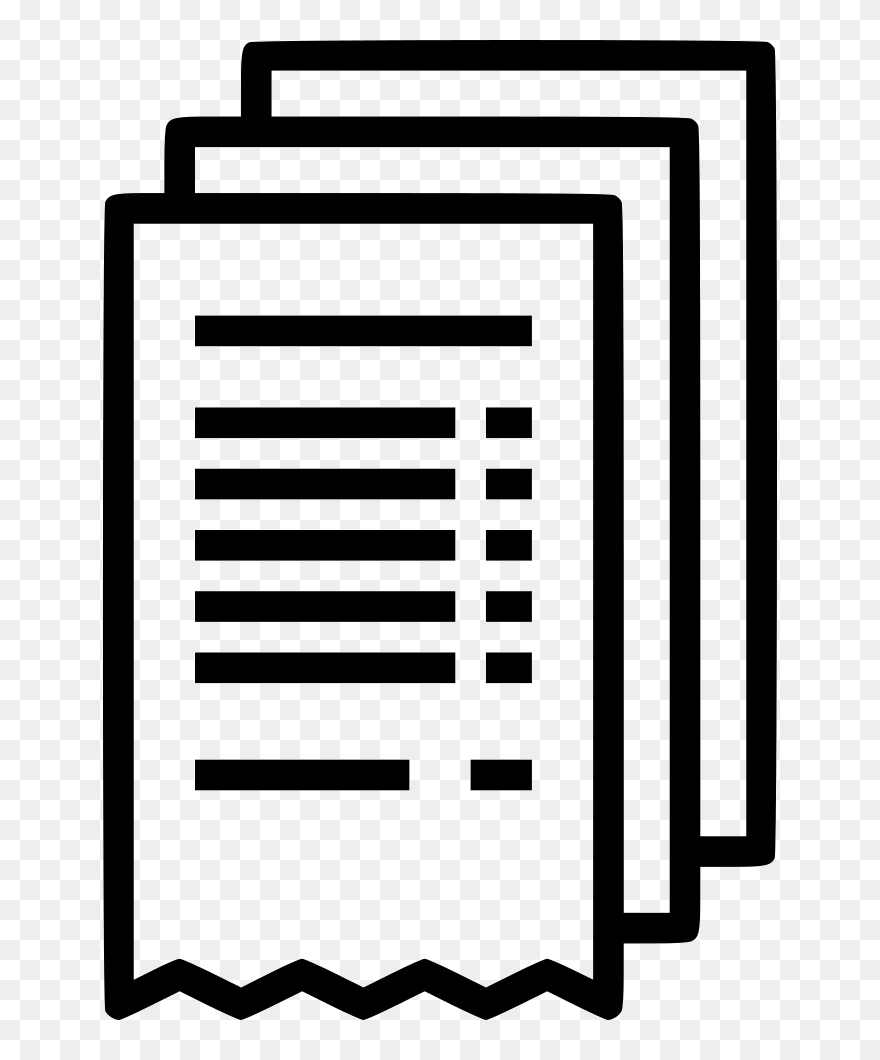 Reciepts Clipart Picture Black And White Stock Line - Transparent Receipt Clipart - Png Download