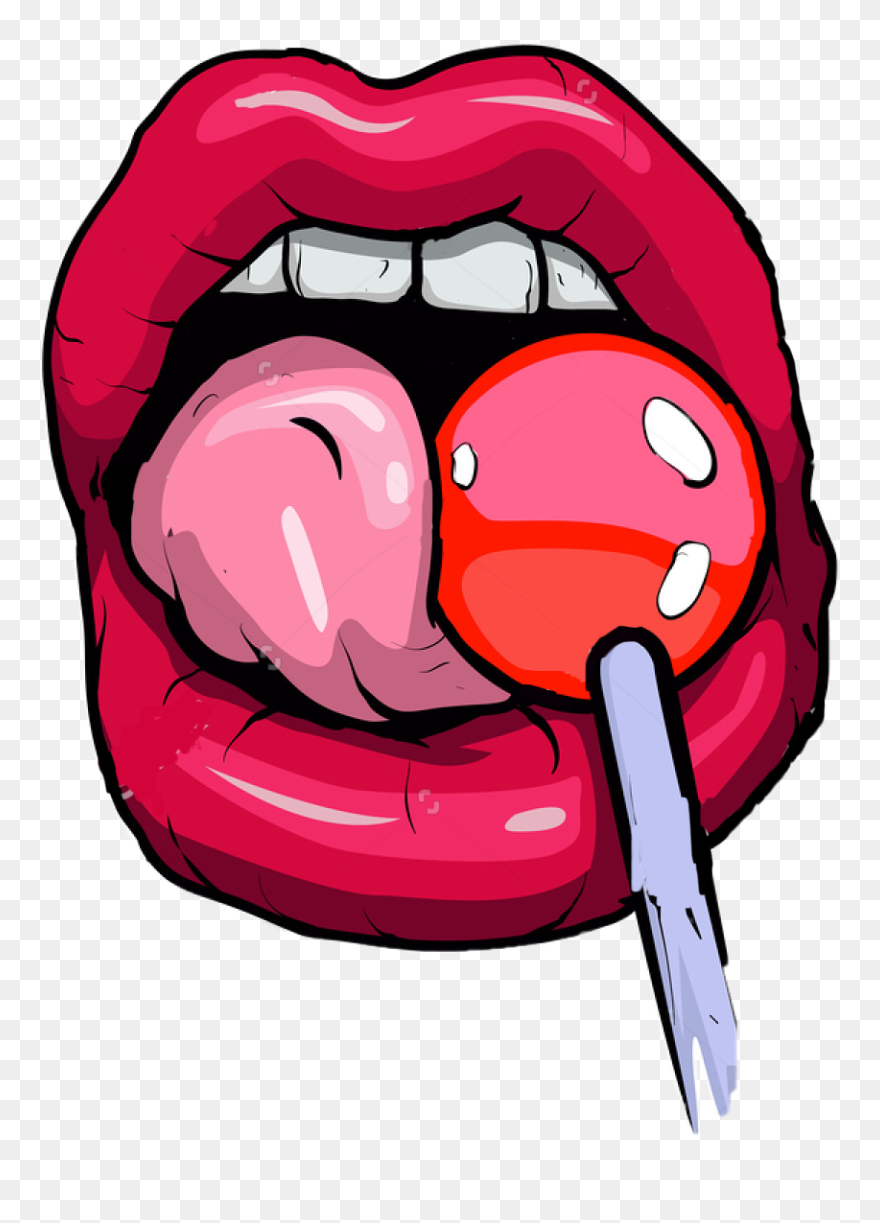 Transparent Lollypop Png - Cartoon Girl Licking Lollipop Clipart