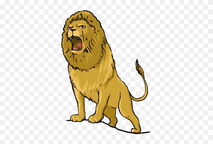 Instructions On How To Draw Lions And Tigers Clipart - Draw A Lion Roaring - Png Download