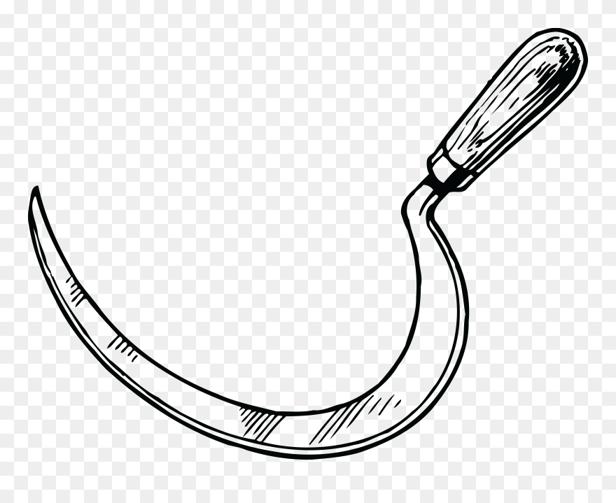 Transparent Scythe Clipart - Sickle Black And White - Png Download
