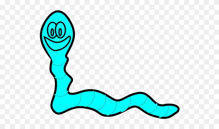 Electric Blue Worm Png Images - Outline Of A Worm Clipart