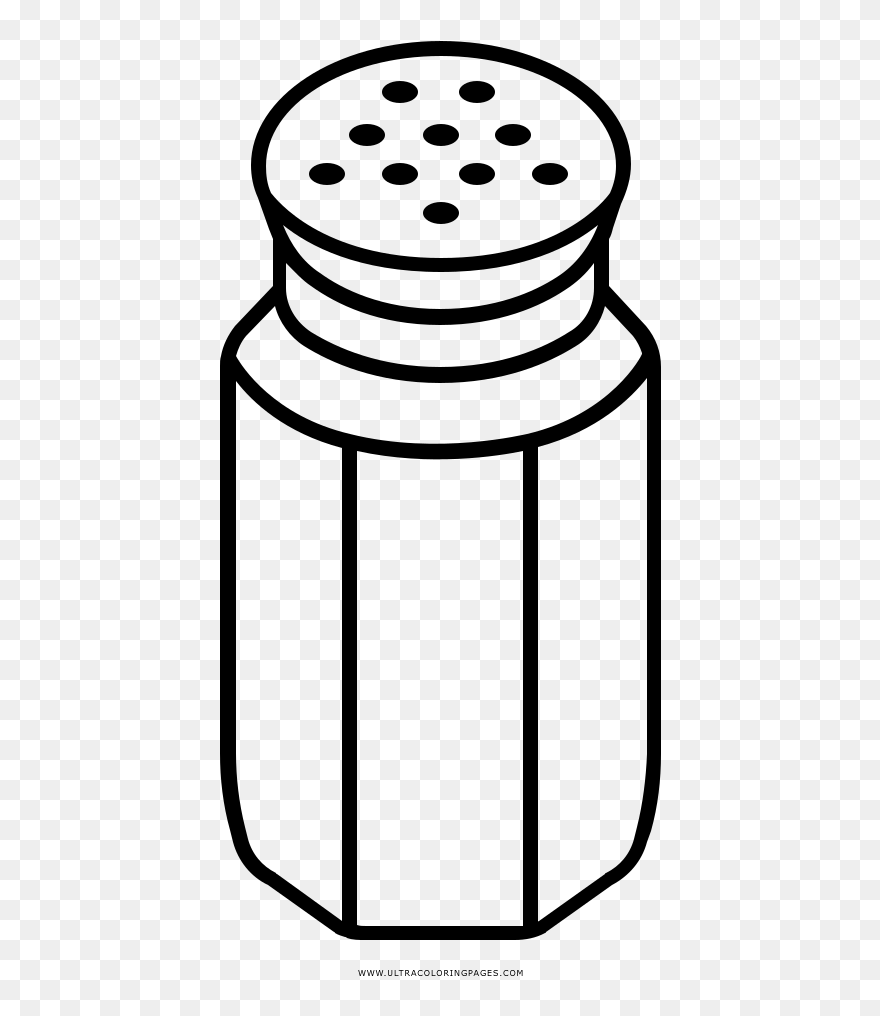 Salt Shaker Coloring Page - Salt Clipart Black And White - Png Download