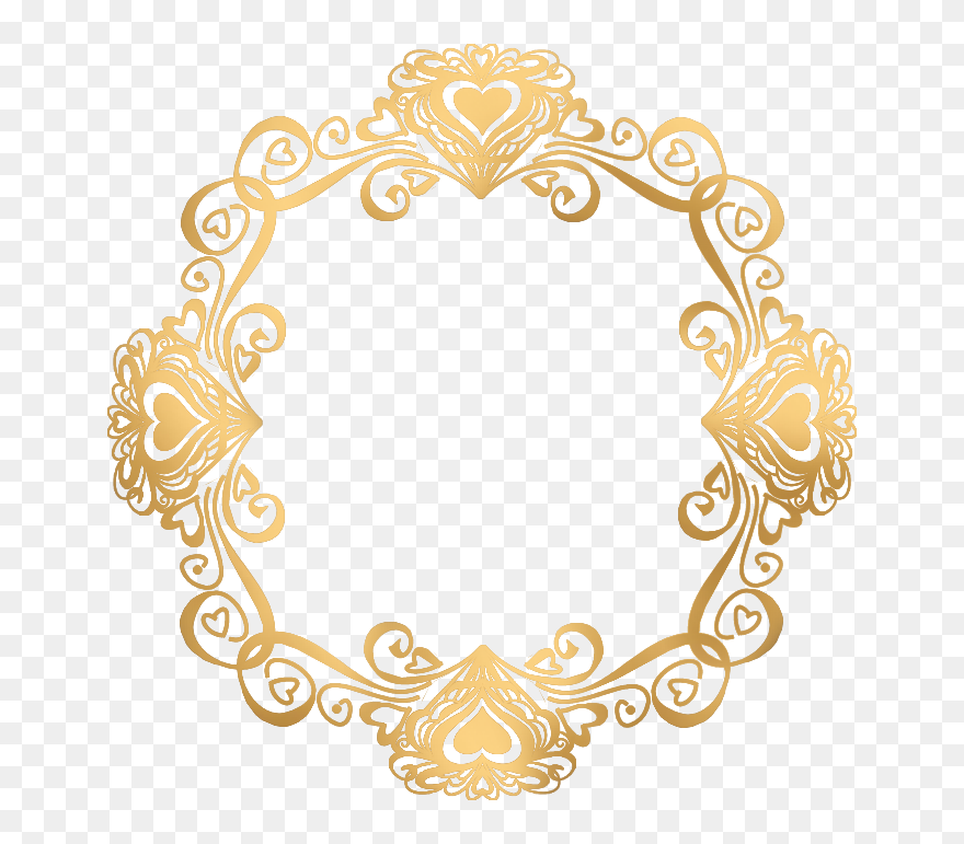 Gold Flower Frame Png File - Border For Wedding Invitation Png Clipart