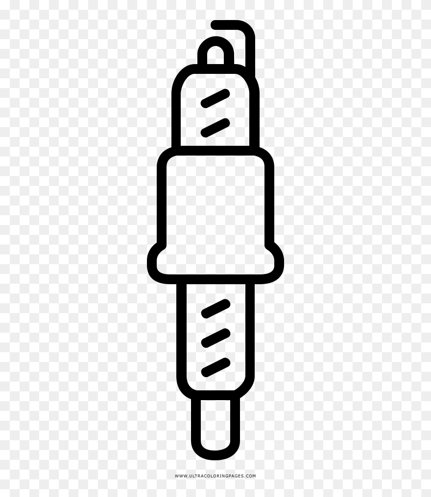 Spark Plug Coloring Page - Line Art Clipart