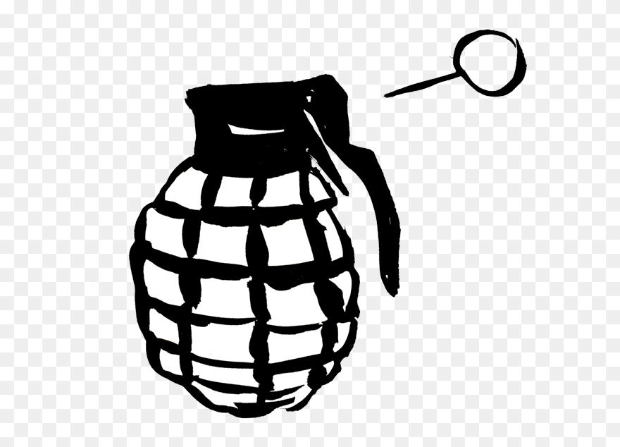 Drawn Grenade Pin Pulled - Illustration Clipart