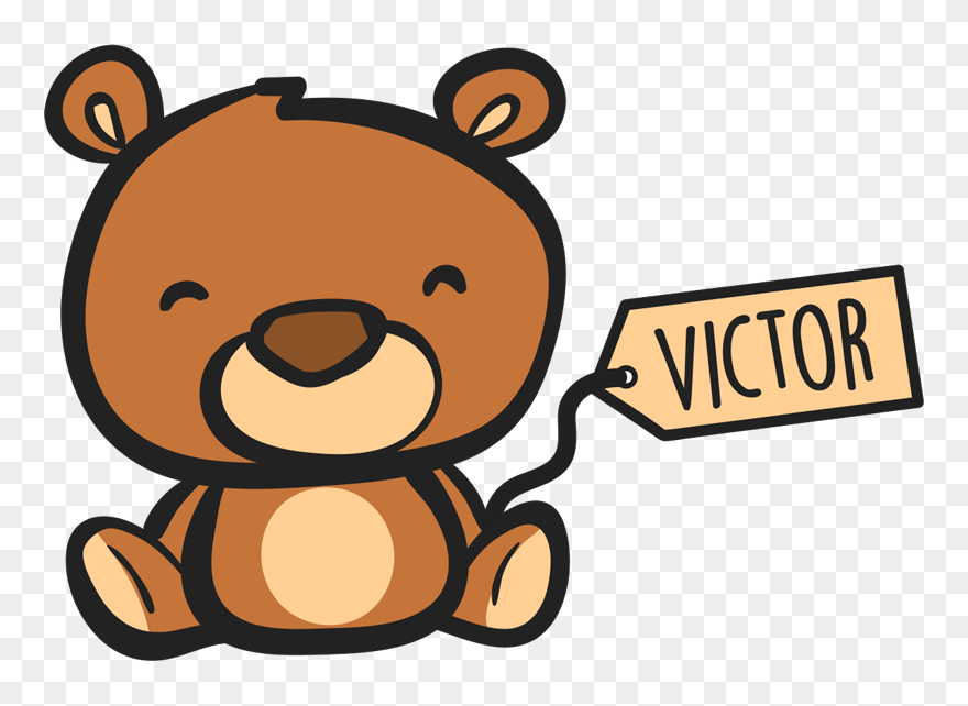 Teddy Bear Name Customisable Wall Sticker Clipart