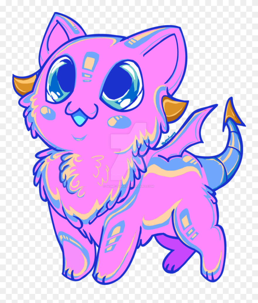 Cotton Candy Kitten By Slime-tiger - Kawaii Cotton Candy Kitty Clipart