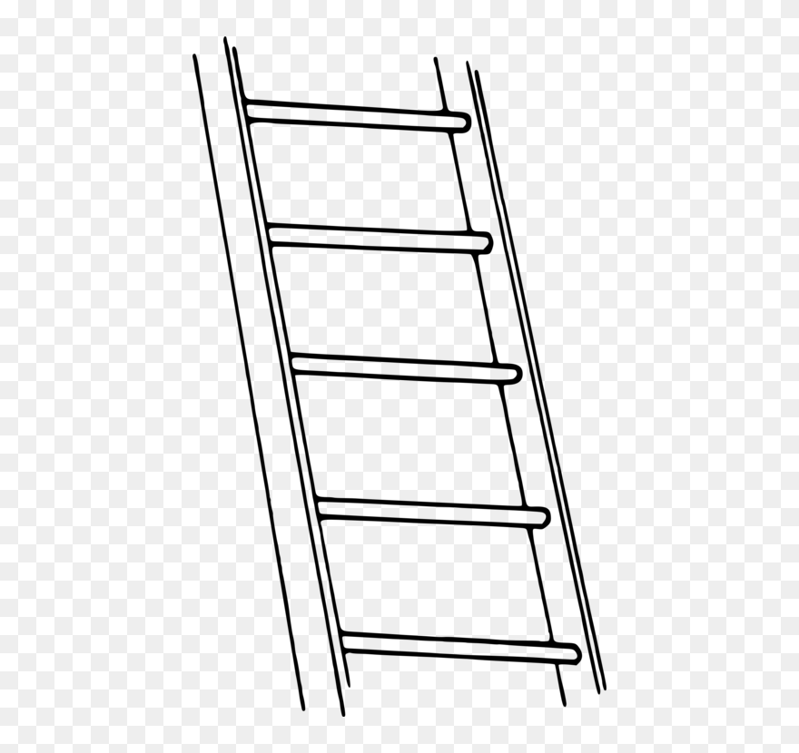 Collection Of Free Browned Clipart Ladder Download - Ladder Black And White Clipart - Png Download