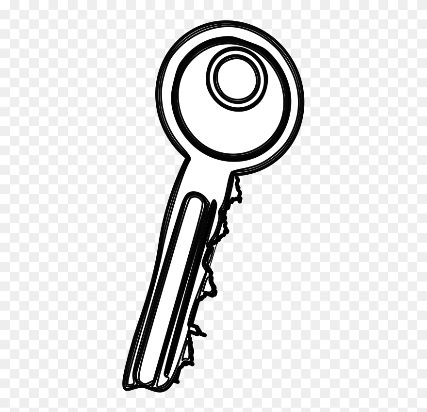 Free Stock Photo Illustration - Chiave Bianco Nero Clipart