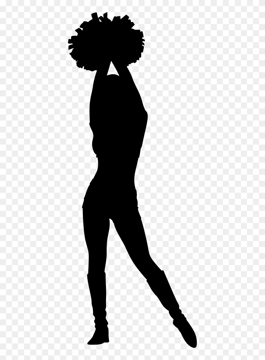 Cheerleading Dance Pom-pom Silhouette - Dancer Silhouette With Poms Clipart