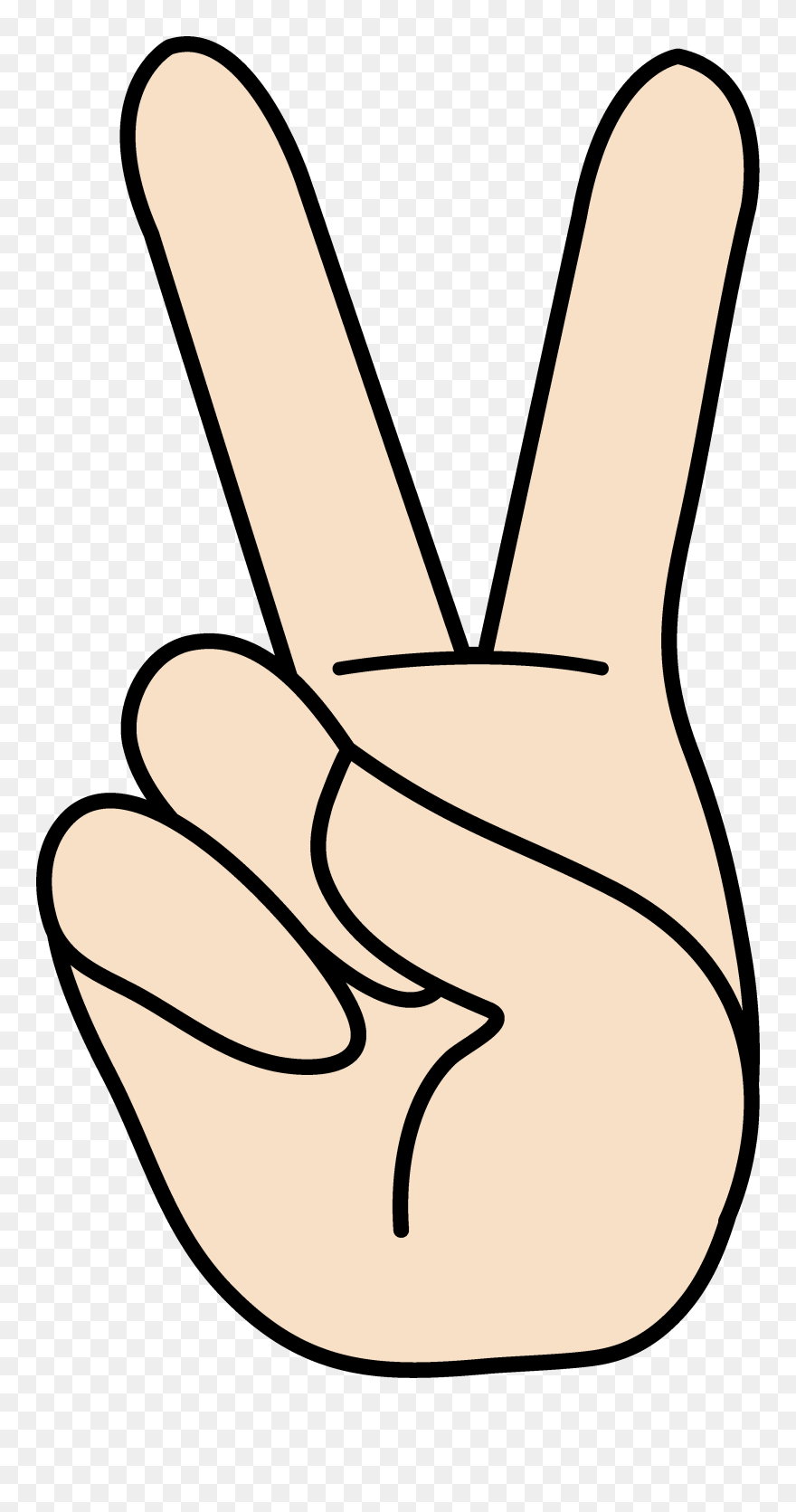 Peace Sign Clip Art Hand - Png Download
