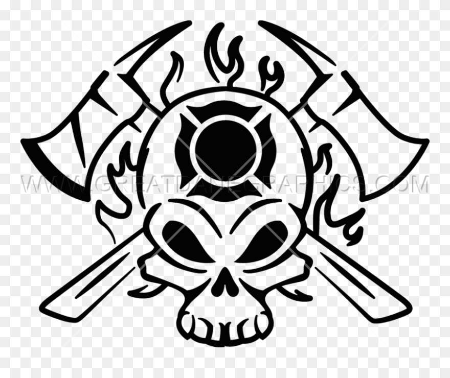 Fire Fighter Production Ready - Skulls Black And White Png Clipart