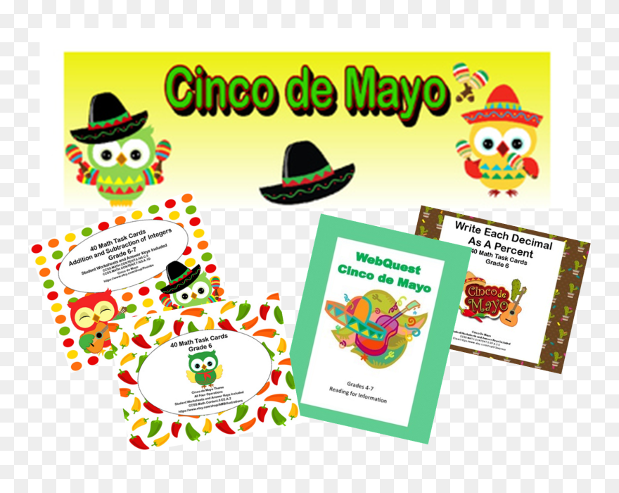Clip Cards Math - Cinco De Mayo - Png Download