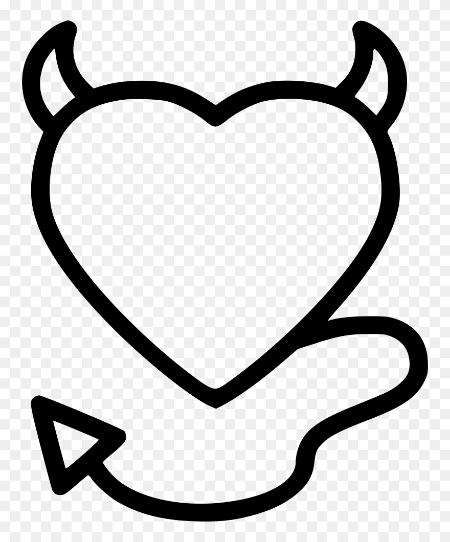 Devil Horns - Heart With Devil Horns Clipart