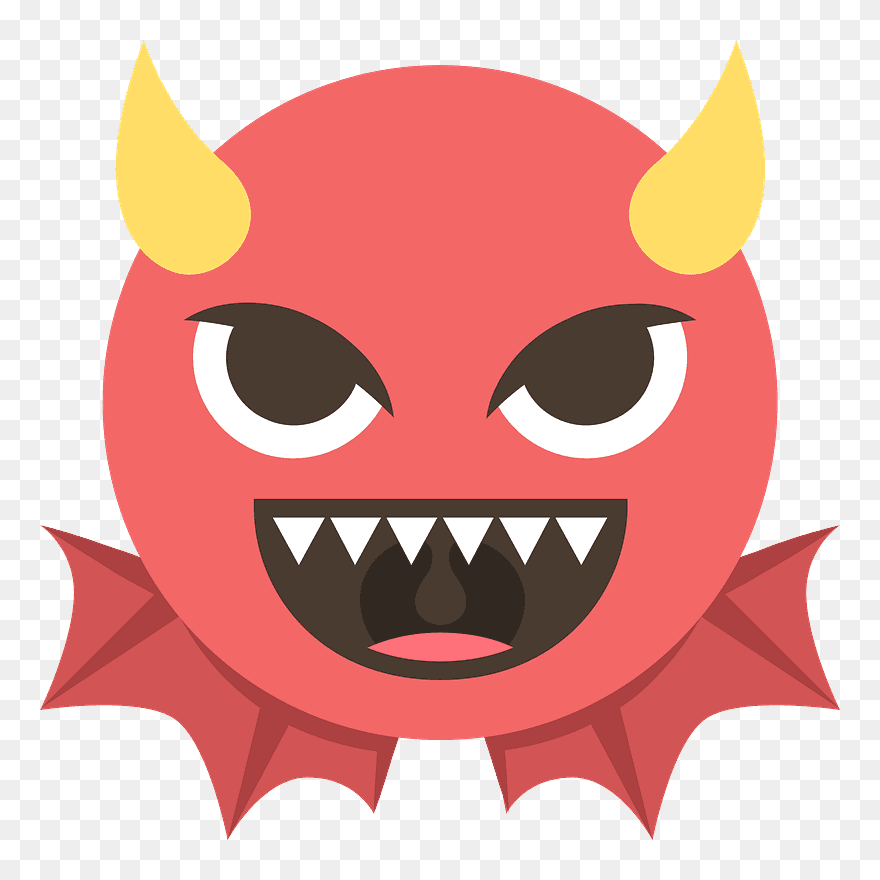 Angry Face With Horns Emoji Clipart - Demon Emoji Discord - Png Download