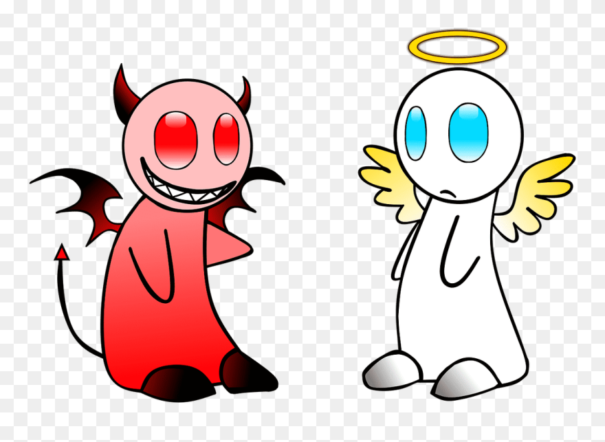Angel And Devil - Angel And Devil Clipart - Png Download
