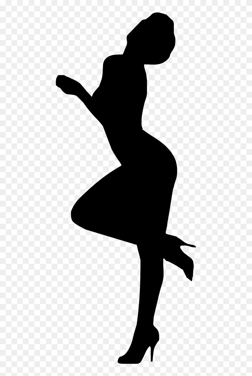 Silhouette Of A Curvy Woman Clipart