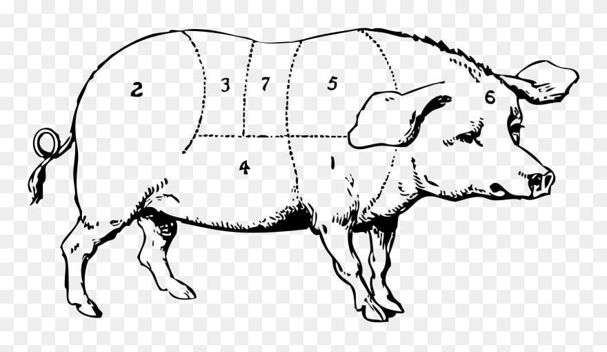 Hog Clipart Black And White - Png Download