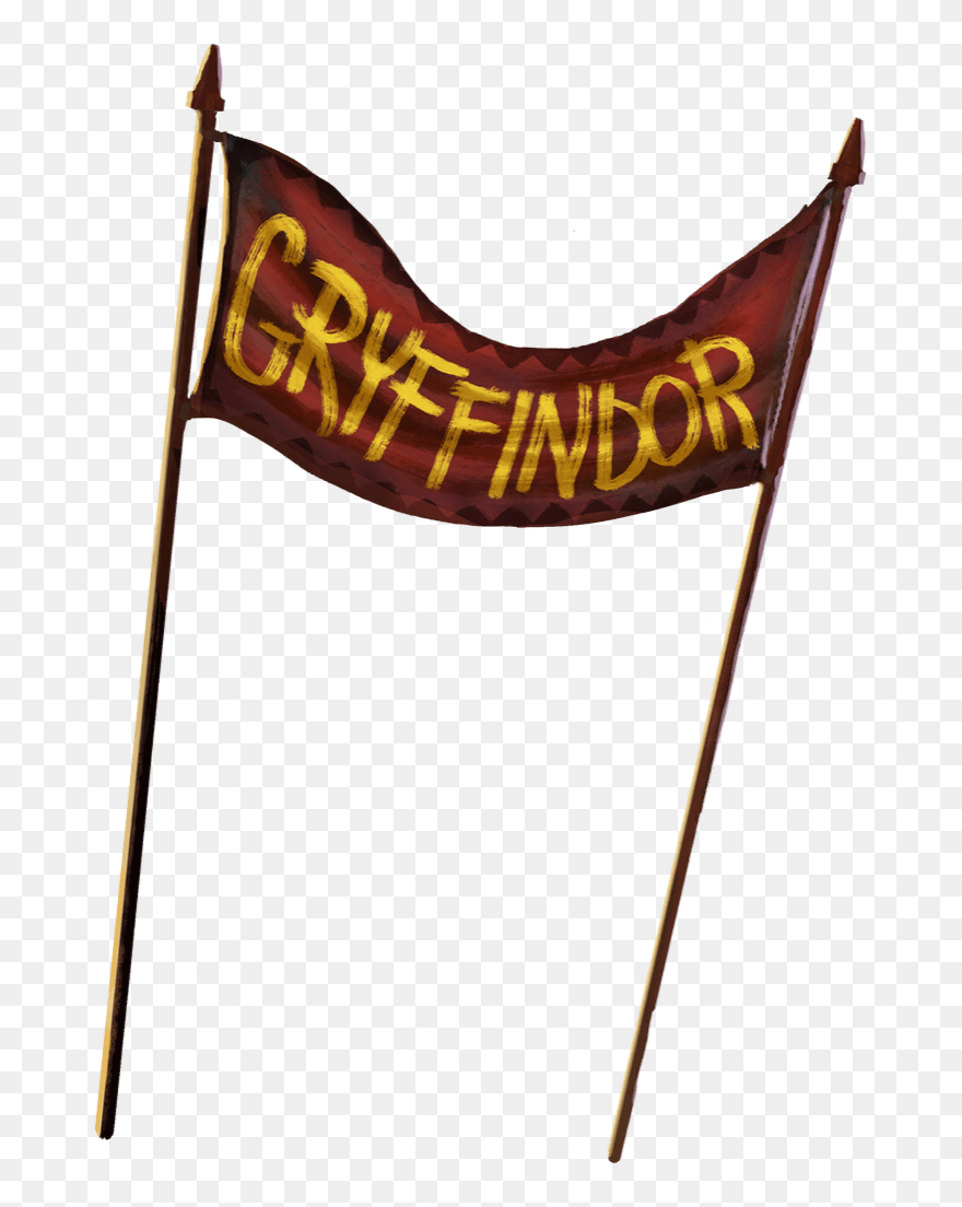 A Red Banner Strung Between Two Poles With Gryffindor - Banner On Two Poles Clipart