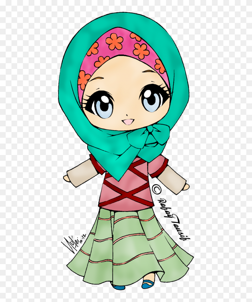 Cute Muslimah Cute Muslimah In Anime Muslimah, Hijab - Muslim Girl Clipart - Png Download