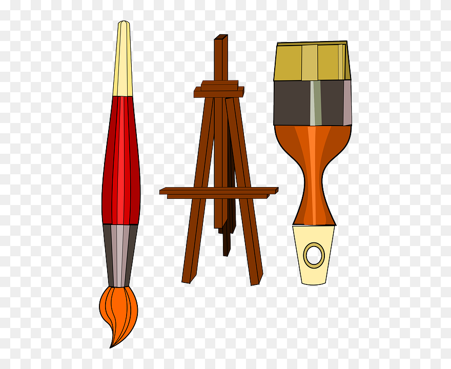 Arte, Brush, Paintbrush, Painting, Circle, Compasses - Lukisan Easel Painting Clipart