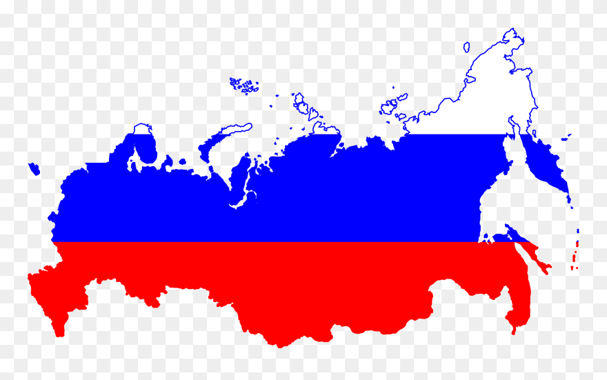 Russia Flag Map Clipart