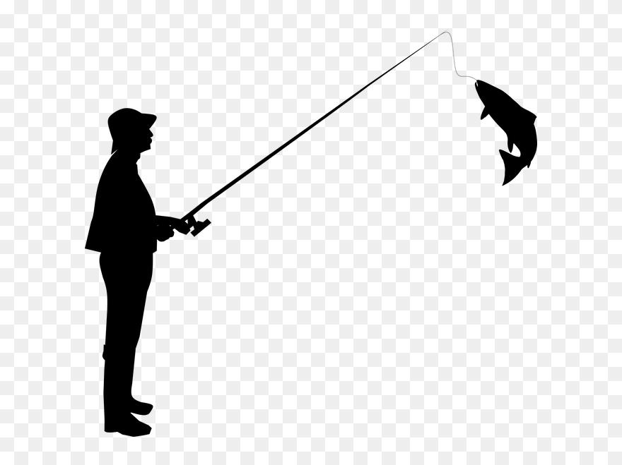Person Fishing Silhouette Png Clipart