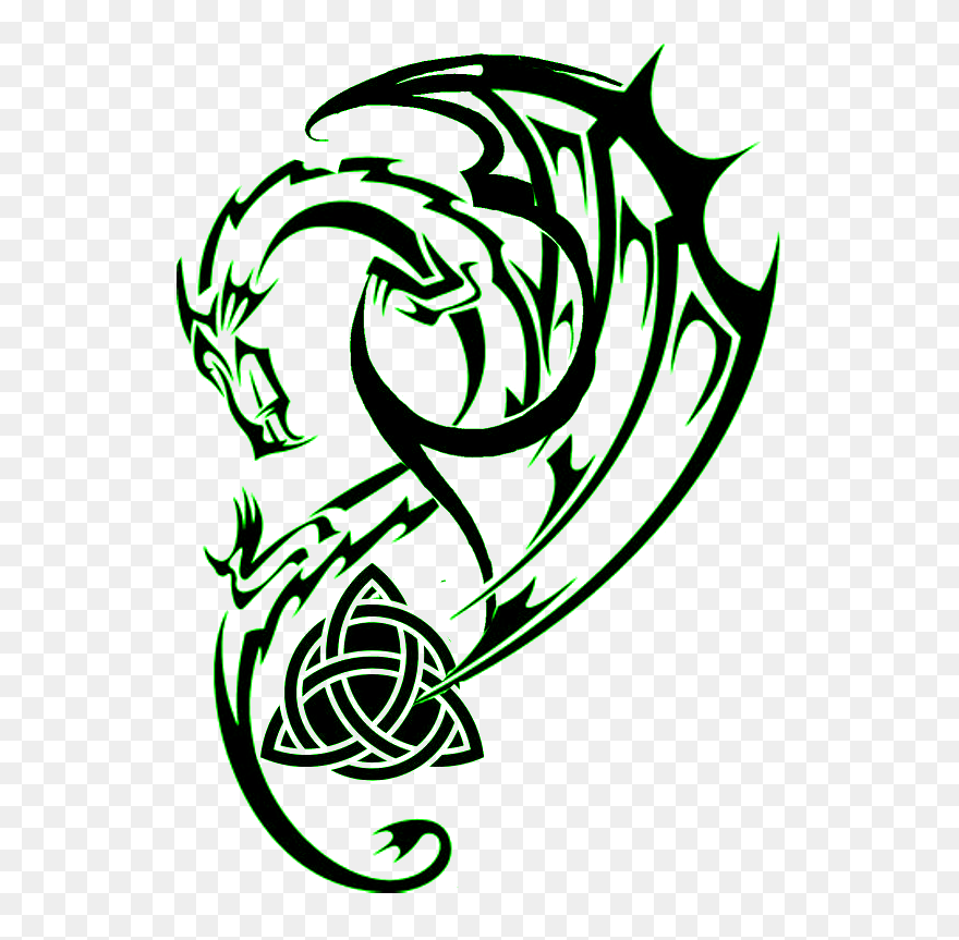Logo Clipart Descendant - Black And White Dragon Tattoo - Png Download