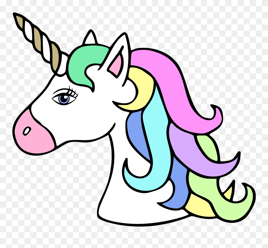 Rainbow Unicorn Easy Drawing Clipart
