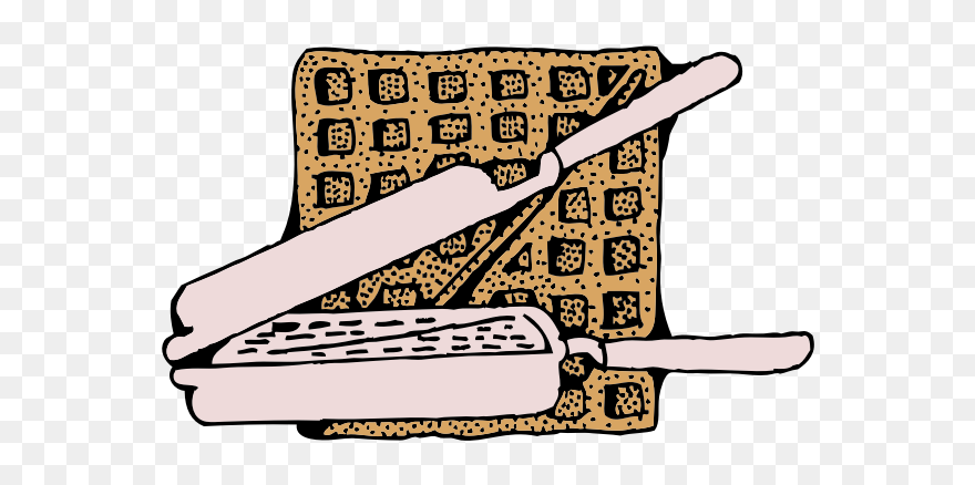 Waffle And Waffle Iron - Drawing Of A Waffle Black And White Clipart