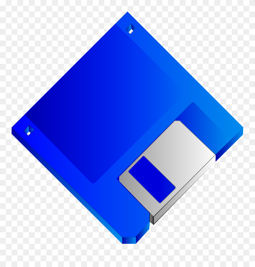 5 Floppy Disk Blue No Label - Blue Floppy Disk Clipart