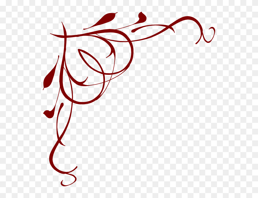 Rustic Clipart Curly - Burgundy Border Clip Art - Png Download