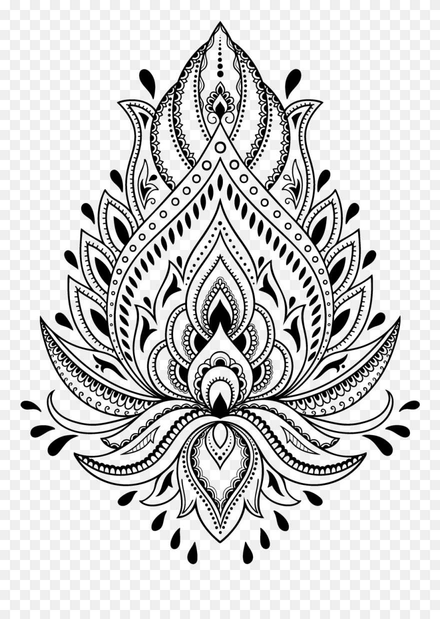 Tattoo Henna Stencil Template Mehndi Free Hd Image - Henna Tattoo Png Clipart