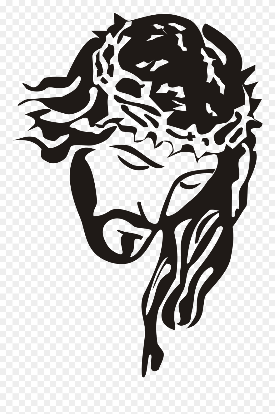 Stencil Clip Art - Jesus Clipart Black And White - Png Download